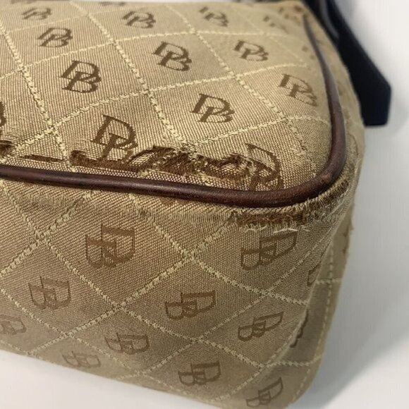 Dooney & Bourke Quilted East West Slouch Bag & Harness Strap-Khaki/Burnt Cedar - Picture 13 of 15